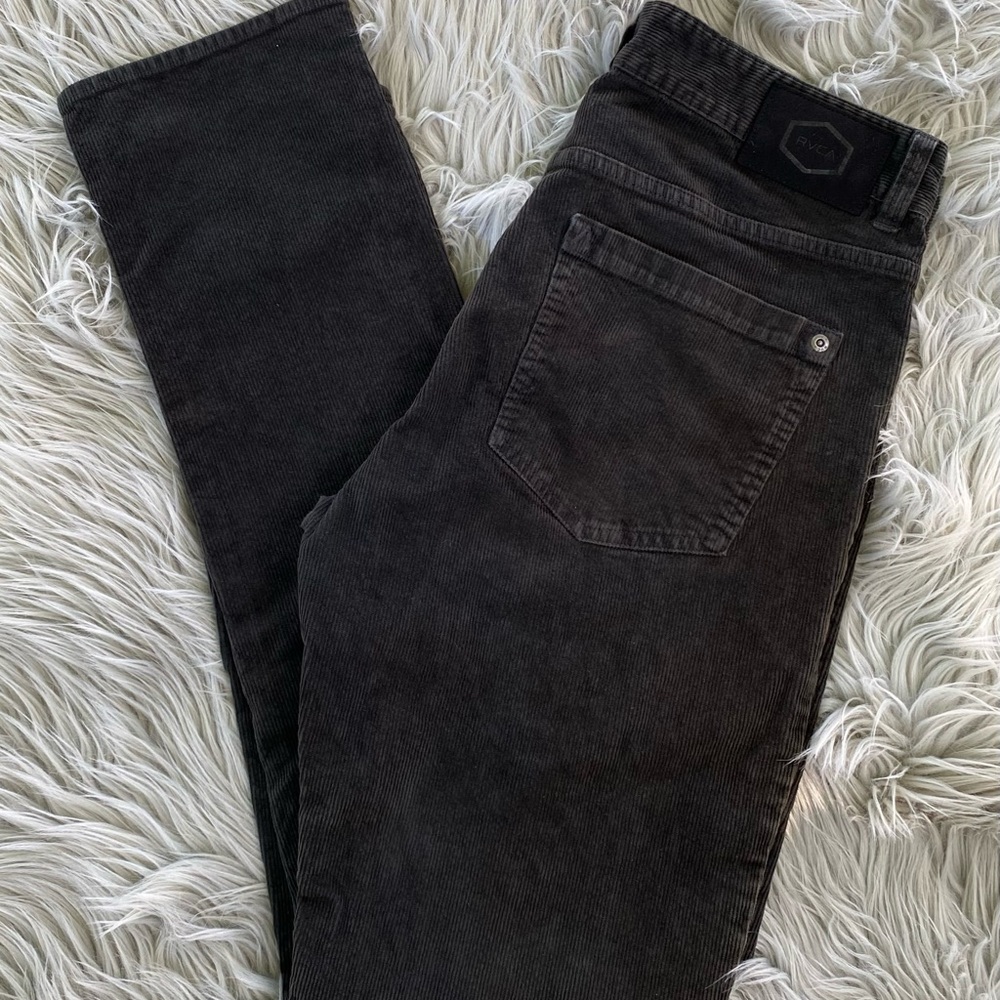 RVCA Daggers Slim Fit Dark Grey Corduroy 32 X 32